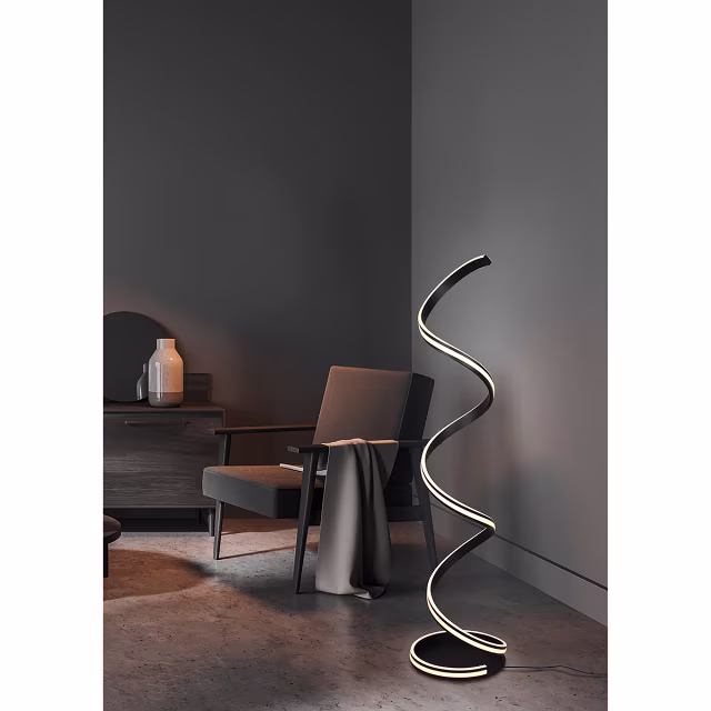 HLW LED Trion Sunico 34W Dimmable LED Floor Lamp - Matte Black, Adjustable Color & Aluminum HLW LED Trion Sunico 34W Dimmable LED Floor Lamp - Matte Black, Adjustable Color & Aluminum