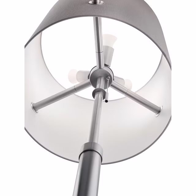 moderne verstelbare LED vloerlamp met mat nikkelkleurige kap en E27 fitting tot 60W moderne verstelbare LED vloerlamp met mat nikkelkleurige kap en E27 fitting tot 60W