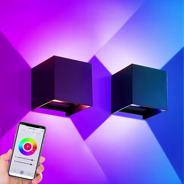 Velvalux Velvalux Slimme Dimbare LED Wandlamp 9W - RGB, IP65 Waterdicht, Verstelbare Stralingshoek Velvalux Velvalux Slimme Dimbare LED Wandlamp 9W - RGB, IP65 Waterdicht, Verstelbare Stralingshoek