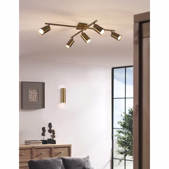 HLW LED LED Wandlamp Mat Goud met GU10 Fitting - Up & Down Verlichting | Trion Milona HLW LED LED Wandlamp Mat Goud met GU10 Fitting - Up & Down Verlichting | Trion Milona