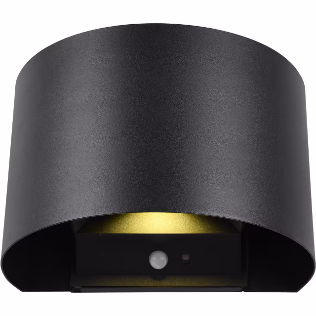 HLW LED LED Wandlamp Tuinverlichting 5W Warm Wit 3000K Met Sensor Mat Zwart Metaal HLW LED LED Wandlamp Tuinverlichting 5W Warm Wit 3000K Met Sensor Mat Zwart Metaal