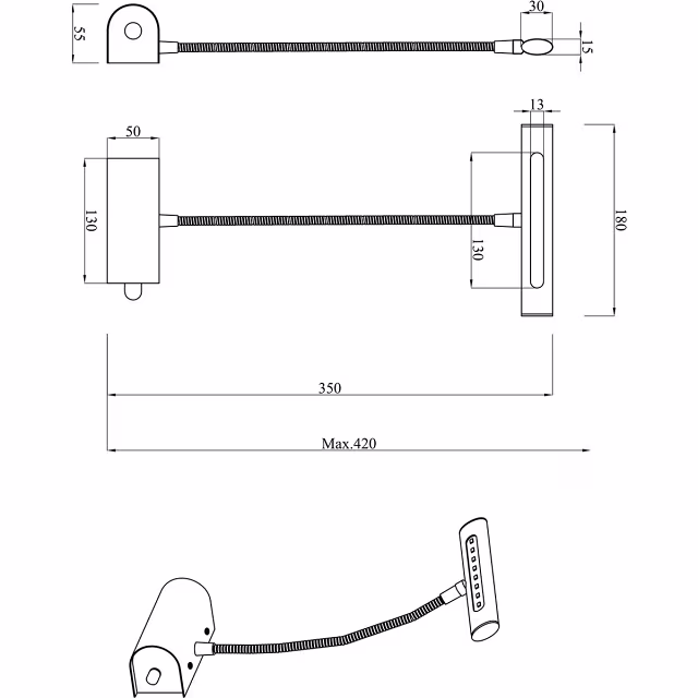 HLW LED Dimmable LED Mirror Lighting 4W Warm White 3000K - White Floor Lamp & Wall Lamp HLW LED Dimmable LED Mirror Lighting 4W Warm White 3000K - White Floor Lamp & Wall Lamp