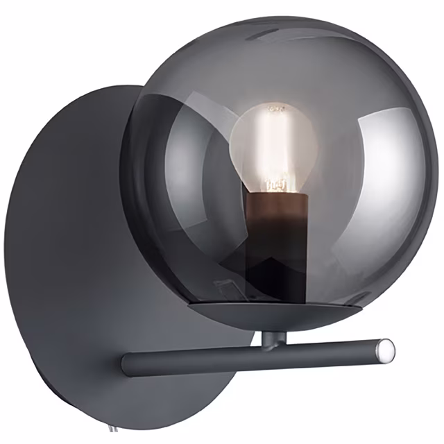 LED wandlamp | 28W max | Antraciet | E14 | Rond | met snoer Verlichting per ruimte LED wandlamp | 28W max | Antraciet | E14 | Rond | met snoer Verlichting per ruimte