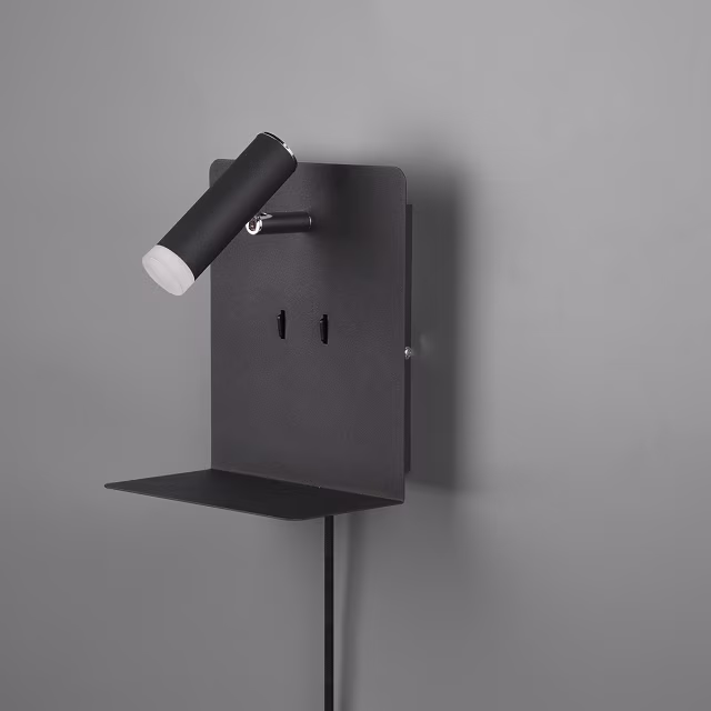 HLW LED LED Wandlamp 6W Warm Wit 2700K–3000K Mat Zwart met USB Oplaadfunctie HLW LED LED Wandlamp 6W Warm Wit 2700K–3000K Mat Zwart met USB Oplaadfunctie