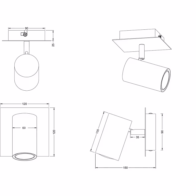 HLW LED Zwarte LED Vloerlamp & Wandspot met GU10 Fitting - Duurzaam Aluminium HLW LED Zwarte LED Vloerlamp & Wandspot met GU10 Fitting - Duurzaam Aluminium