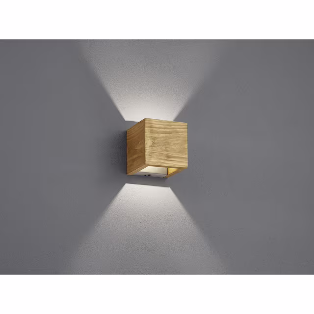 Dimbare LED wandlamp 4W warm wit 3000K mat bruin hout met 430 lumen lichtopbrengst Dimbare LED wandlamp 4W warm wit 3000K mat bruin hout met 430 lumen lichtopbrengst