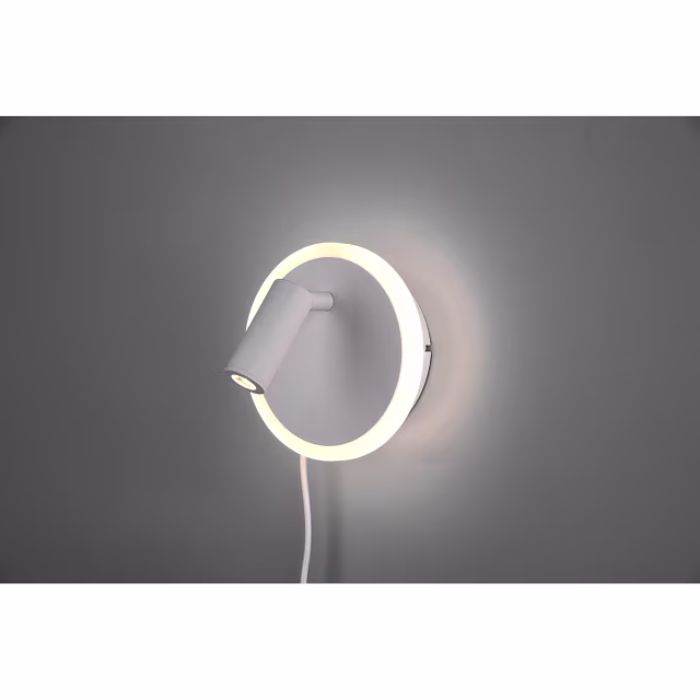 HLW LED LED Wandlamp Trion Jodan 7W - Warm Wit 3000K - Mat Wit Aluminium
