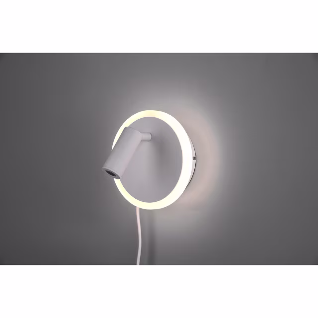 HLW LED LED Wandlamp Trion Jodan 7W - Warm Wit 3000K - Mat Wit Aluminium