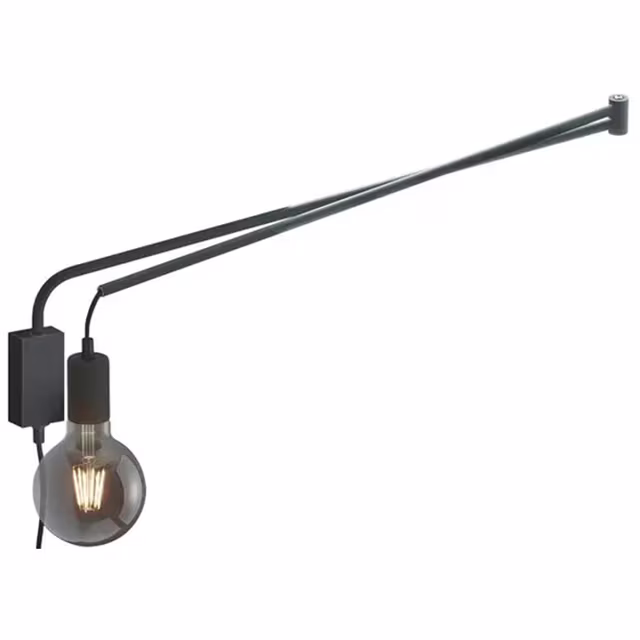 Mat zwarte LED wandlamp met verstelbare beam, E14 fitting, tot 40W vermogen en warm wit licht 3000K Mat zwarte LED wandlamp met verstelbare beam, E14 fitting, tot 40W vermogen en warm wit licht 3000K