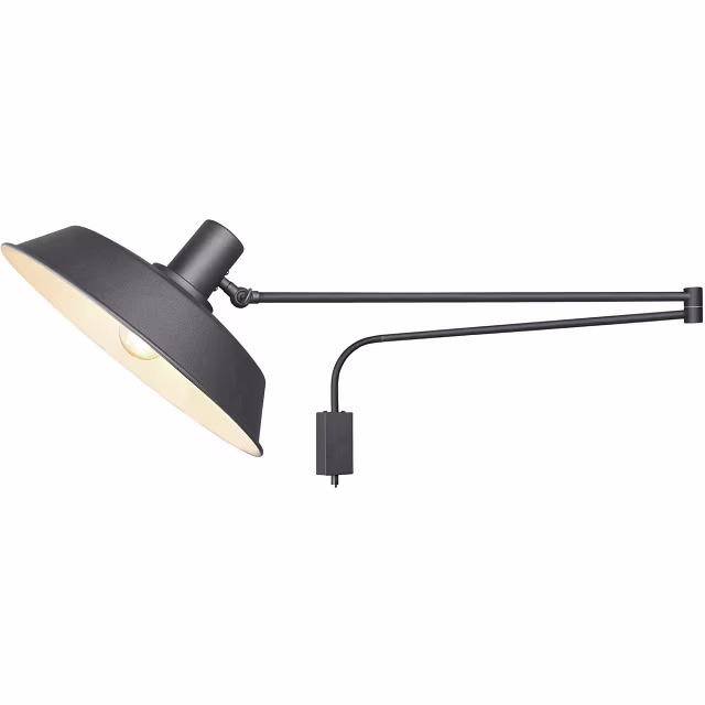 Mat zwarte verstelbare LED wandlamp met E14 fitting en warmwit licht tot 40W Mat zwarte verstelbare LED wandlamp met E14 fitting en warmwit licht tot 40W