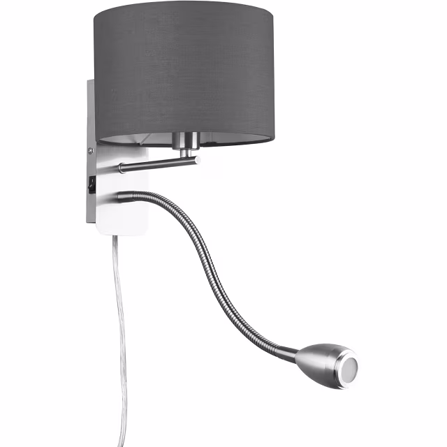 HLW LED LED Wandlamp Mat Grijs met Warm Wit 2700K–3000K, 3W LED & Flexibele Arm HLW LED LED Wandlamp Mat Grijs met Warm Wit 2700K–3000K, 3W LED & Flexibele Arm