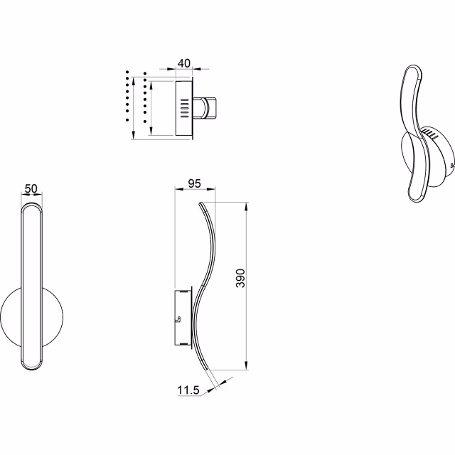 Mat-witte dimbare LED wandlamp van 11W met 1400 lumen en 4200K lichtkleur, richtbaar design Mat-witte dimbare LED wandlamp van 11W met 1400 lumen en 4200K lichtkleur, richtbaar design