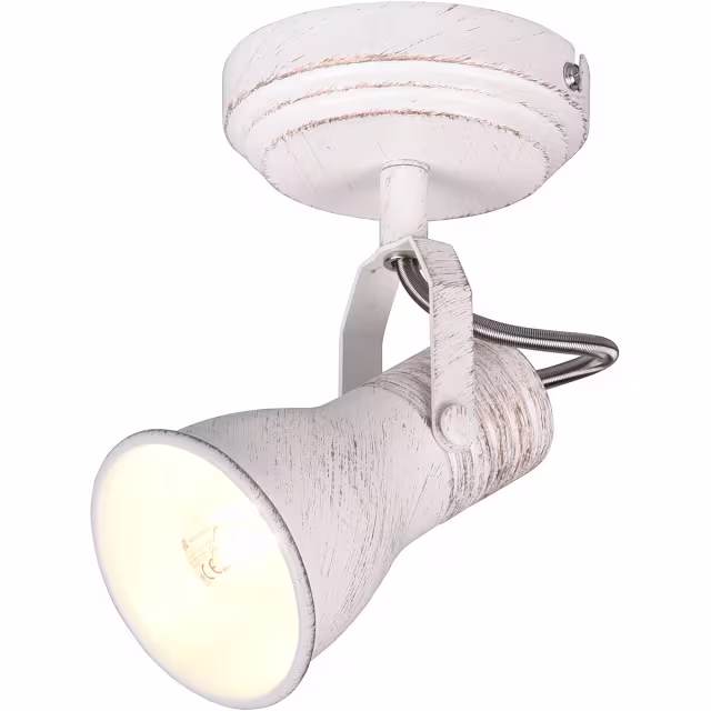Moderne antiek witte LED wandlamp met 1 lichtpunt en E14 fitting, 10W vermogen Moderne antiek witte LED wandlamp met 1 lichtpunt en E14 fitting, 10W vermogen