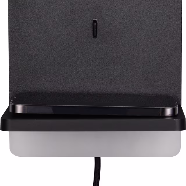 HLW LED LED Wall Lamp Dimmable in Matte Black with Warm White Light 2700K–3000K and Charging Station HLW LED LED Wall Lamp Dimmable in Matte Black with Warm White Light 2700K–3000K and Charging Station