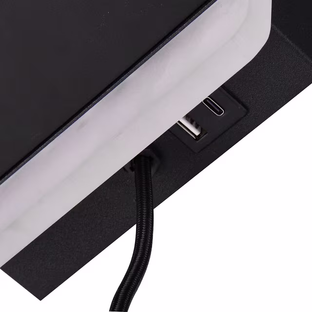 HLW LED LED Wall Lamp Dimmable in Matte Black with Warm White Light 2700K–3000K and Charging Station HLW LED LED Wall Lamp Dimmable in Matte Black with Warm White Light 2700K–3000K and Charging Station