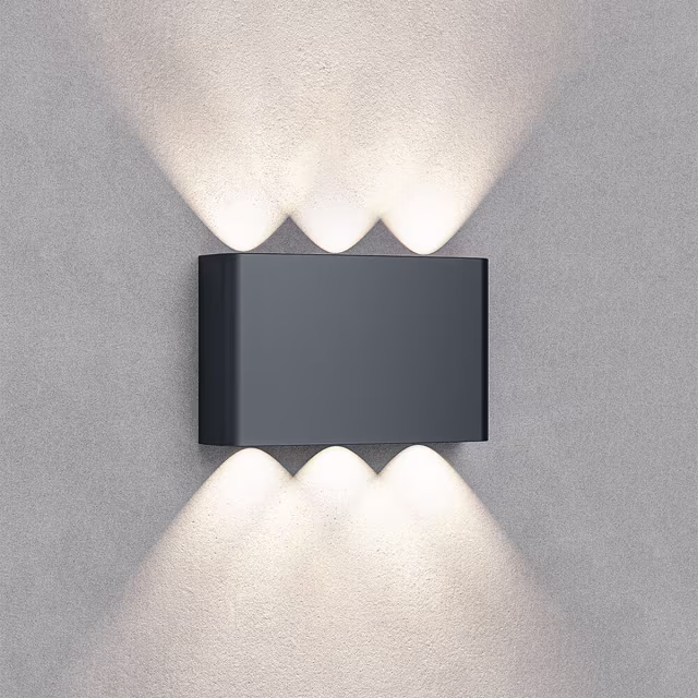 HLW LED LED Wandlamp Brinton Victo - 6W, Warm Wit 3000K, Waterdicht IP65, Verstelbare Beam Angle HLW LED LED Wandlamp Brinton Victo - 6W, Warm Wit 3000K, Waterdicht IP65, Verstelbare Beam Angle