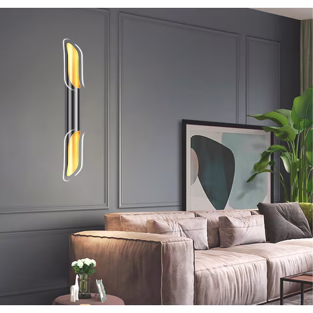 HLW LED LED Wall Lamp Matte Black/Gold Design - 4-light Up & Down LED Floor Lamp HLW LED LED Wall Lamp Matte Black/Gold Design - 4-light Up & Down LED Floor Lamp