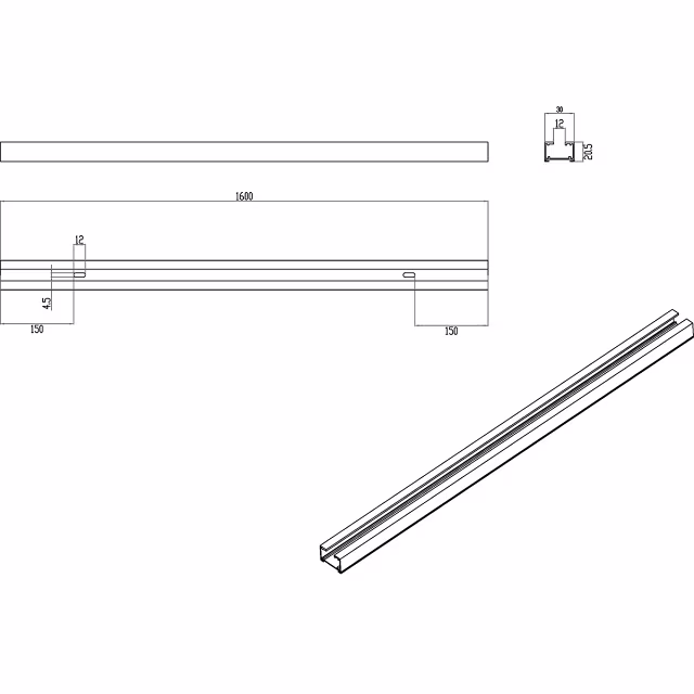 witte metalen spanningsrail 160cm voor LED lampen en downlights met strakke moderne afwerking witte metalen spanningsrail 160cm voor LED lampen en downlights met strakke moderne afwerking