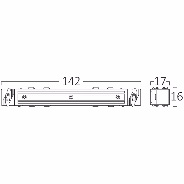 Zwarte rechte connector voor 48V magnetische track rail met strak design en naadloze verbinding Zwarte rechte connector voor 48V magnetische track rail met strak design en naadloze verbinding