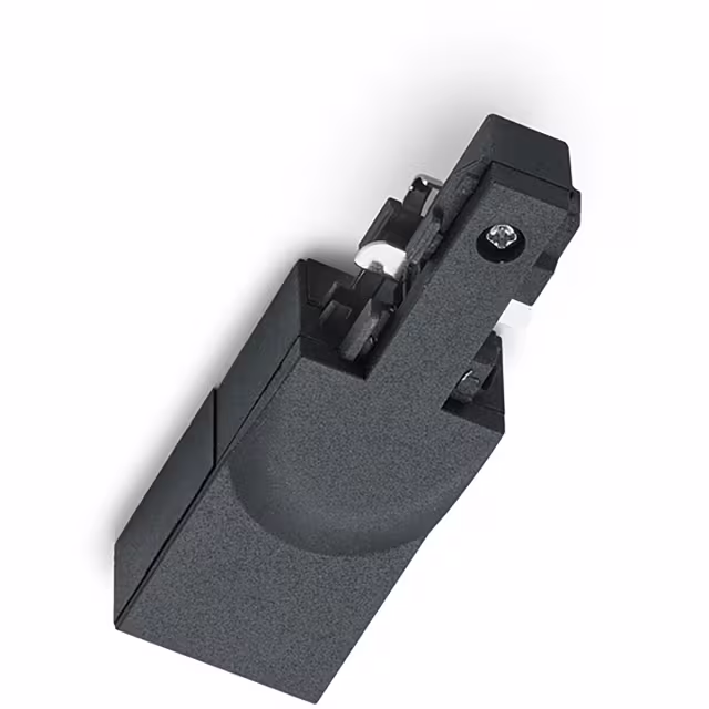 Mat zwarte spanningsrail voedingsconnector geschikt voor 230V en 50-60Hz netspanning in moderne stijl Mat zwarte spanningsrail voedingsconnector geschikt voor 230V en 50-60Hz netspanning in moderne stijl