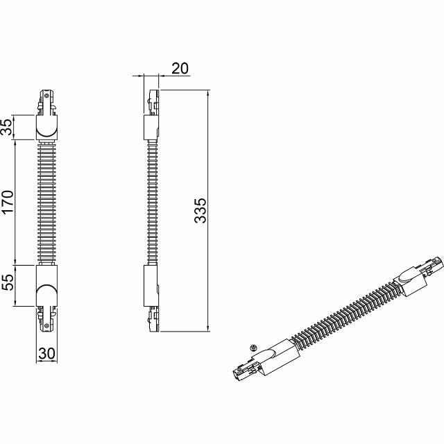 HLW LED Spanningsrail Doorverbinder Mat Wit - Flexibele Connector voor LED lamp & Witte Vloerlamp HLW LED Spanningsrail Doorverbinder Mat Wit - Flexibele Connector voor LED lamp & Witte Vloerlamp