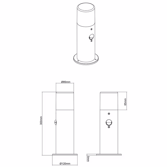 HLW LED LED Tuinverlichting met Bewegingssensor - Staand Buitenlamp - Trion Hosina - E27 Fitting - Spatwaterdicht IP44 - Mat Antraciet - Aluminium HLW LED LED Tuinverlichting met Bewegingssensor - Staand Buitenlamp - Trion Hosina - E27 Fitting - Spatwaterdicht IP44 - Mat Antraciet - Aluminium