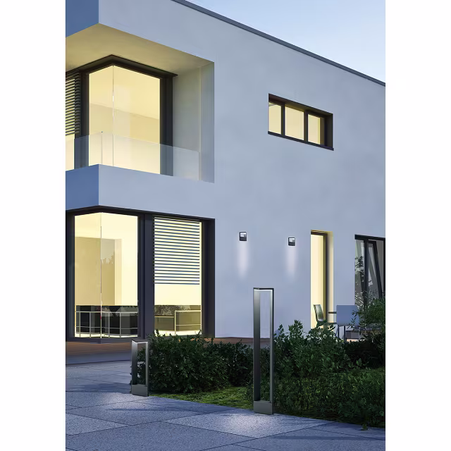 HLW LED LED Tuinverlichting - Staand Buitenlamp - Trion Gangy - 9W - Warm Wit 3000K - Waterdicht IP54 - Mat Antraciet - Aluminium