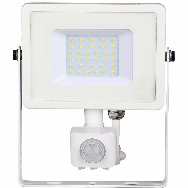 Rechthoekige zwarte LED bouwlamp 30W met bewegingssensor en helder koud wit licht 6400K Rechthoekige zwarte LED bouwlamp 30W met bewegingssensor en helder koud wit licht 6400K