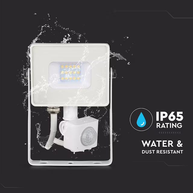 HLW LED LED Bouwlamp 10 Watt met Sensor - Natuurlijk Wit 4000K Mat Wit Aluminium HLW LED LED Bouwlamp 10 Watt met Sensor - Natuurlijk Wit 4000K Mat Wit Aluminium