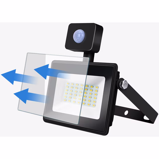 HLW LED LED Bouwlamp & LED Wandlamp met Sensor, Waterdicht IP65, Koud Wit 6000K, Mat Zwart - 50 Watt HLW LED LED Bouwlamp & LED Wandlamp met Sensor, Waterdicht IP65, Koud Wit 6000K, Mat Zwart - 50 Watt