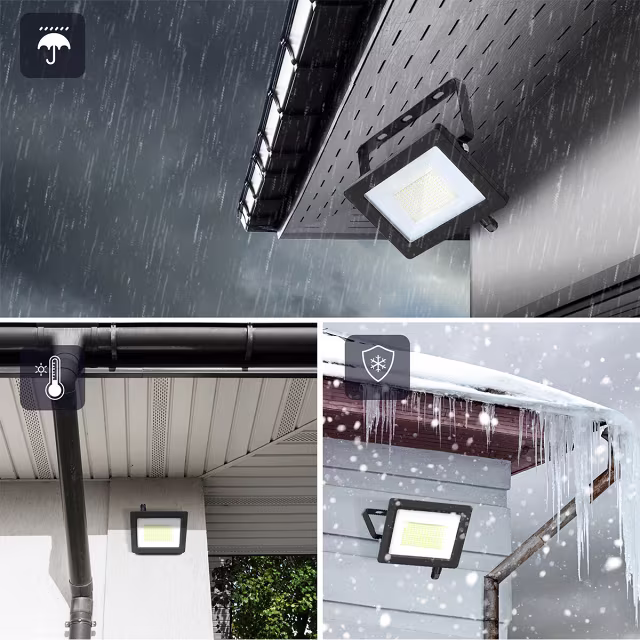 HLW LED LED Construction Lamp 100W - Waterproof IP65 Construction Lamp - Black & White - Neutral White 4000K HLW LED LED Construction Lamp 100W - Waterproof IP65 Construction Lamp - Black & White - Neutral White 4000K