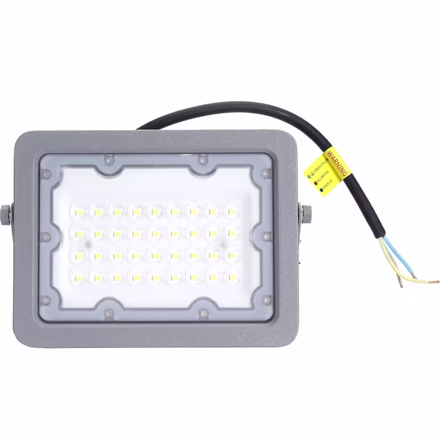 Verstelbare 30W LED bouwlamp in zwart met waterdichte behuizing en helder koud wit licht 6500K Verstelbare 30W LED bouwlamp in zwart met waterdichte behuizing en helder koud wit licht 6500K