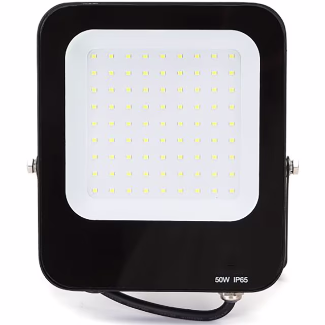 Zwarte en witte verstelbare LED bouwlamp 50W met 4700 lumen en IP65 waterdichte behuizing Zwarte en witte verstelbare LED bouwlamp 50W met 4700 lumen en IP65 waterdichte behuizing