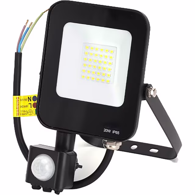 Mat zwarte LED bouwlamp met bewegingssensor 20W 1800 lumen neutraal wit licht IP65 buitenverlichting Mat zwarte LED bouwlamp met bewegingssensor 20W 1800 lumen neutraal wit licht IP65 buitenverlichting