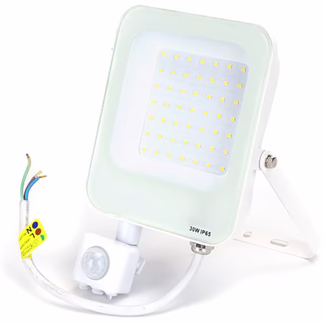 vierkante LED bouwlamp 30W met bewegingssensor en waterdichte behuizing IP65 in grijs met 4000K lichtkleur vierkante LED bouwlamp 30W met bewegingssensor en waterdichte behuizing IP65 in grijs met 4000K lichtkleur