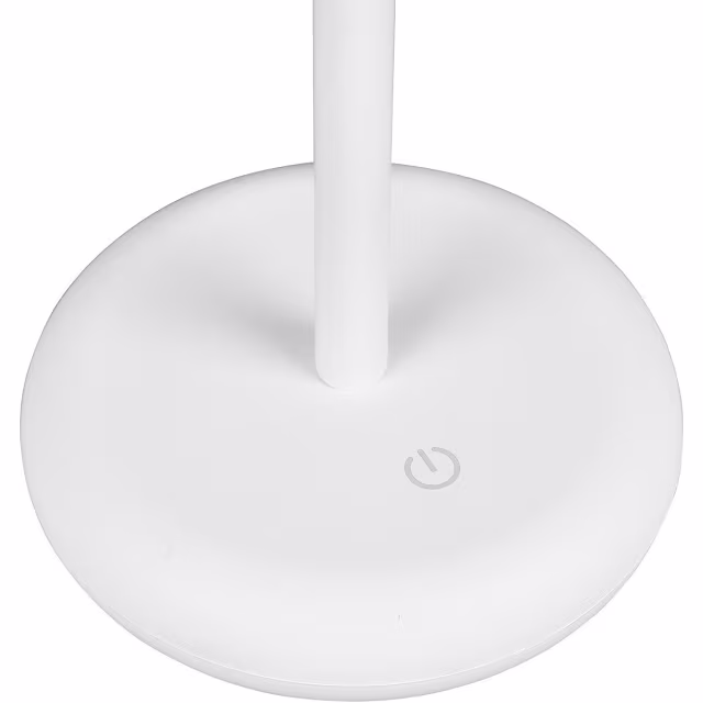 Ronde mat witte LED tafellamp met 2W warm wit licht, dimbaar en spatwaterdicht IP44 Ronde mat witte LED tafellamp met 2W warm wit licht, dimbaar en spatwaterdicht IP44