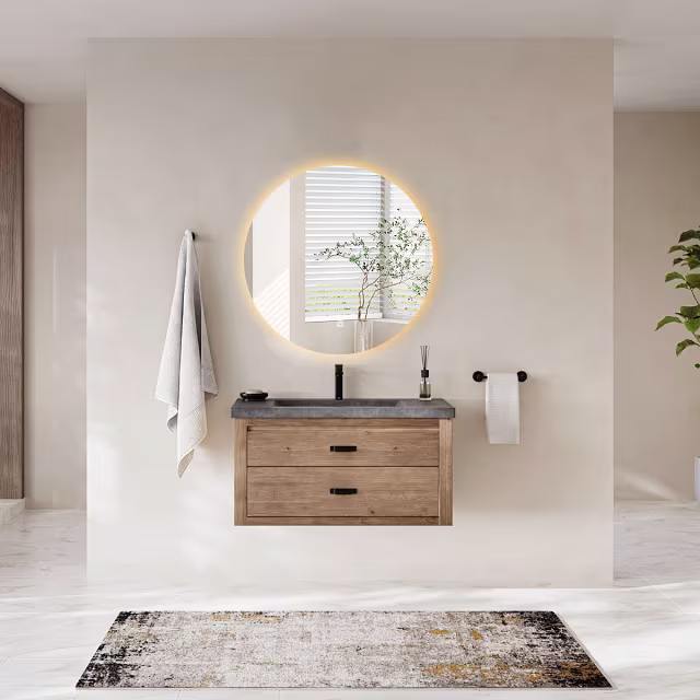 Ronde badkamerspiegel 60cm met dimbare LED verlichting, instelbare kleurtemperatuur en verwarmingsfunctie Ronde badkamerspiegel 60cm met dimbare LED verlichting, instelbare kleurtemperatuur en verwarmingsfunctie