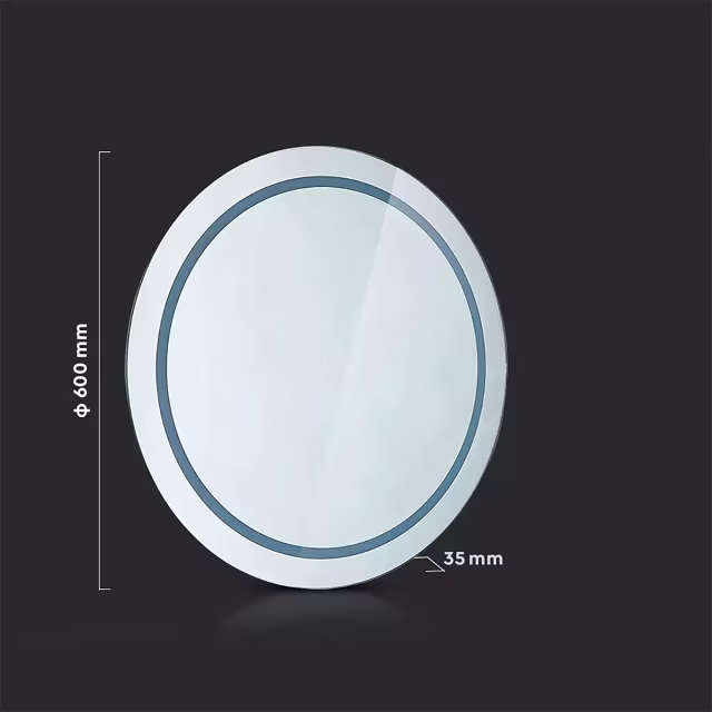HLW LED LED Mirror Ø60cm Round | 25W 6400K | Anti-condensation & IP44 HLW LED LED Mirror Ø60cm Round | 25W 6400K | Anti-condensation & IP44