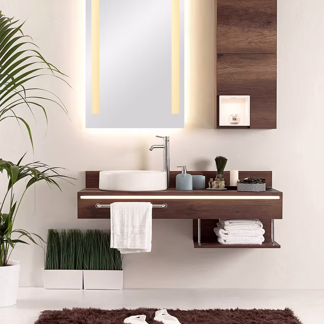 HLW LED LED Spiegel 70×50cm | 18W | 3000–4000K | Touch & IP44 HLW LED LED Spiegel 70×50cm | 18W | 3000–4000K | Touch & IP44