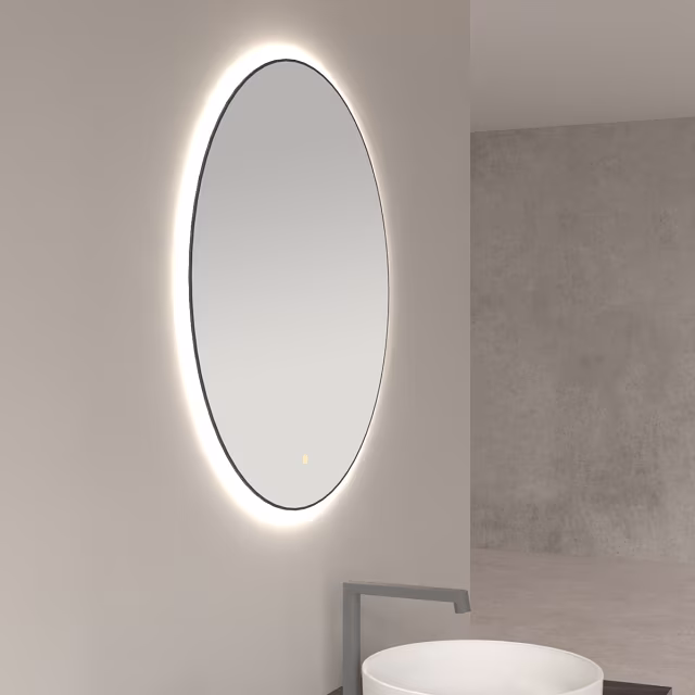 Wiesbaden LED Mirror 60cm | Dimmable 3000–6500K | Touch | Matte Black Wiesbaden LED Mirror 60cm | Dimmable 3000–6500K | Touch | Matte Black