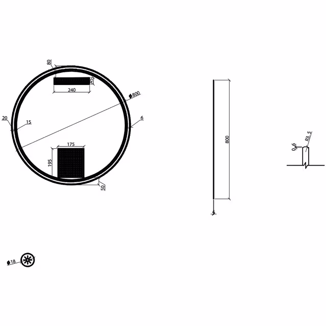 Wiesbaden LED Mirror 80cm 18W | Brushed Brass | Dimmable Touch Wiesbaden LED Mirror 80cm 18W | Brushed Brass | Dimmable Touch