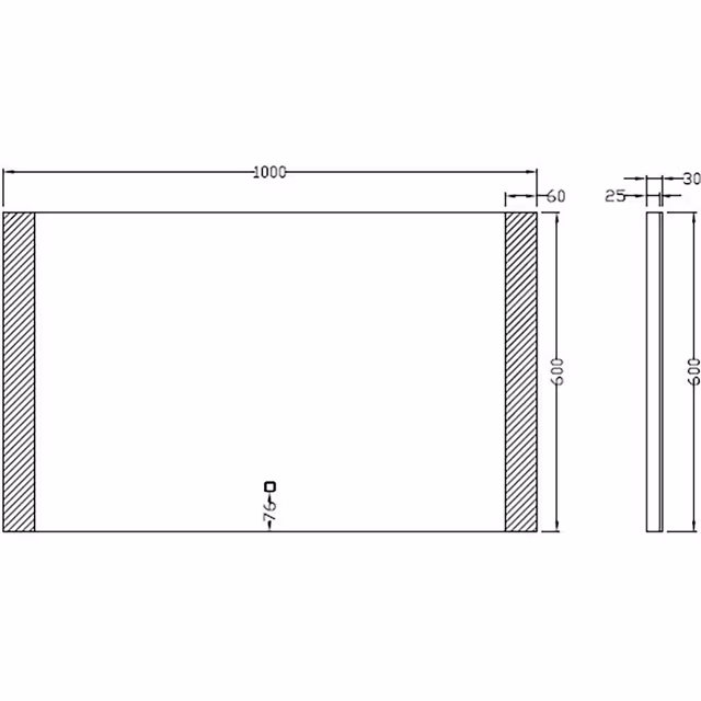Dimbare LED spiegel 100x60cm met verwarmingsfunctie en condensvrije verlichting Dimbare LED spiegel 100x60cm met verwarmingsfunctie en condensvrije verlichting