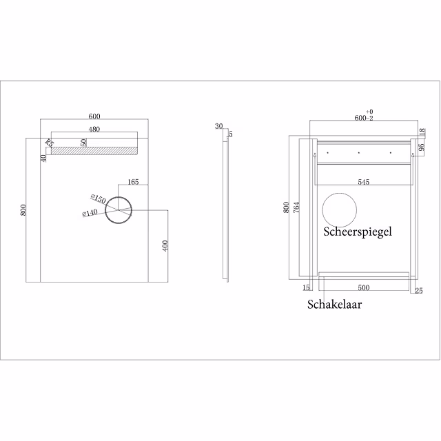 Rechthoekige LED badkamer spiegel 60x80 cm met warm wit licht, anticondens en verstelbare beam angle Rechthoekige LED badkamer spiegel 60x80 cm met warm wit licht, anticondens en verstelbare beam angle