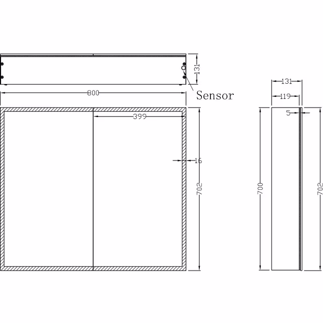 Wiesbaden LED Spiegelkast 80x70x13 | 20W | Alu | Dimbaar + Stopcontact Wiesbaden LED Spiegelkast 80x70x13 | 20W | Alu | Dimbaar + Stopcontact