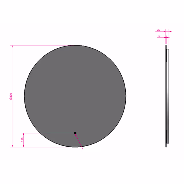 HLW LED LED Mirror 80cm | Matte Black | Dimmable, Heating & Touch HLW LED LED Mirror 80cm | Matte Black | Dimmable, Heating & Touch