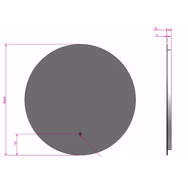 HLW LED LED Mirror 60cm | 18W | Gold | Heating & Touch HLW LED LED Mirror 60cm | 18W | Gold | Heating & Touch