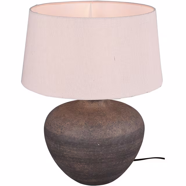 LED Tafellamp - Tafelverlichting - Trion Leau - E27 Fitting - Rond - Mat Bruin - Keramiek Verlichting per ruimte LED Tafellamp - Tafelverlichting - Trion Leau - E27 Fitting - Rond - Mat Bruin - Keramiek Verlichting per ruimte