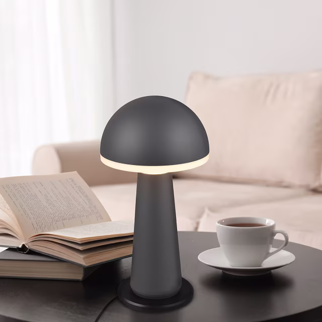 Antracietkleurige LED tafellamp van gegoten aluminium met 2W vermogen en aanpasbare kleurtemperatuur Antracietkleurige LED tafellamp van gegoten aluminium met 2W vermogen en aanpasbare kleurtemperatuur