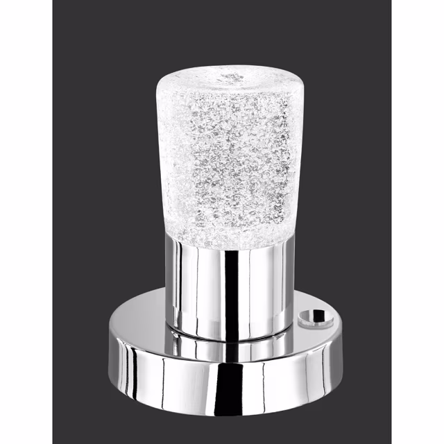 Ronde LED tafellamp van aluminium met glans chroom, 4W warm wit licht 3000K, 430 lumen Ronde LED tafellamp van aluminium met glans chroom, 4W warm wit licht 3000K, 430 lumen