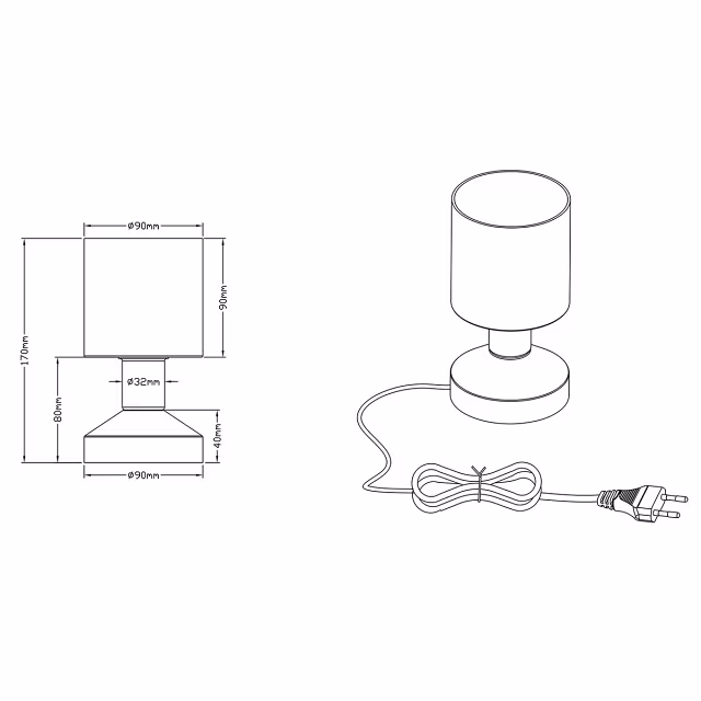 Ronde LED tafellamp van mat nikkel met E14 fitting en aluminium behuizing tot 40W vermogen Ronde LED tafellamp van mat nikkel met E14 fitting en aluminium behuizing tot 40W vermogen